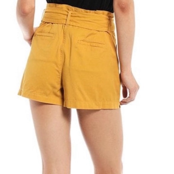 15. Everly Paper Bag Shorts in Marigold, Various Sizes - Picture 3 of 13